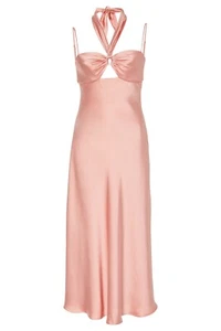 Jonathan Simkhai Pink Satin Midi Halterneck Dress. US 6/UK 10 - Picture 1 of 14