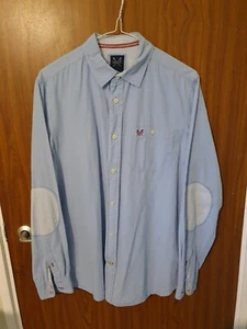 Men's Crew Clothing Company Long Sleeved Blue Shirt, Slim Fit - Picture 1 of 2