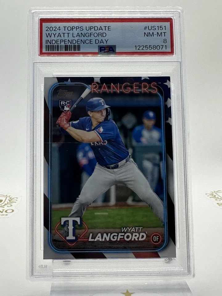 2024 Topps Update Series - Wyatt Langford #US151 Independence Day /76 (RC) - Image 1 of 2