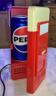 Mini Red USB Powered Refrigerator Keeps Cans Cold Beer Soda 7.5" - Image 1 of 4