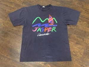 Camiseta Vintage Años 80 Jaspe Canadá Talla Mediana/Grande 1989 Negra - Imagen 1 de 8