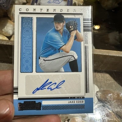 JAKE EDER - 2021 PANINI CONTENDERS - AUTOGRAPH CARD # CA-JE - Miami  - Image 1 of 2