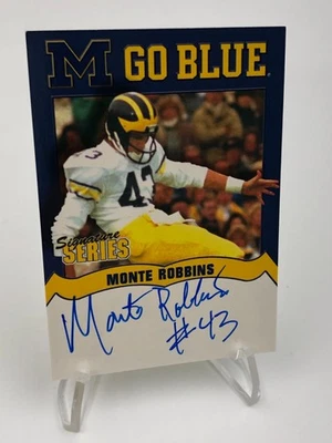 TK Legacy MONTE ROBBINS AUTO Card M GO BLUE MGB49 Signed MICHIGAN WOLVERINES - Image 1 of 4