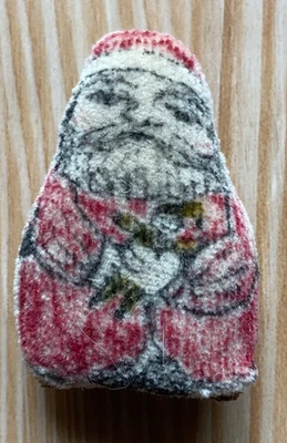 "Casa de muñecas miniatura navideña de terciopelo pintado a mano de colección Papá Noel 1 1/2""" Foto 1 de 4