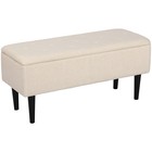 HOMCOM 15" Ottoman Storage Box with 57L Storage Capacity, Cream White