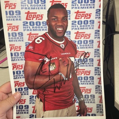Chris Beanie Wells Signed 8x11.5 Photo 2009 Topps Rookie NFL Cardinals No COA - Imagem 1 de 4