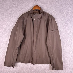 Calvin Klein Windbreaker Jacket Men Medium Brown Water Resistant Travel Classic - Picture 1 of 15