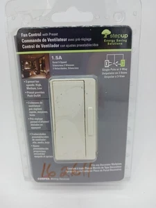Dispositivos de cableado Cooper Control de ventilador con 3 velocidades de ventilador preestablecidas, almendra - DFS15P-A-K - Imagen 1 de 2