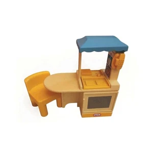 Little Tikes Puppenhaus mit blauem Dach Partyküche gelb Puppenhaus klobiger Stuhl - Bild 1 von 6
