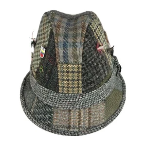 Sombrero de tweed de lana inglés Dunn & Co talla 56 EE. UU. 6 1/8 - moscas de pesca - prendedores irlandeses - Imagen 1 de 13