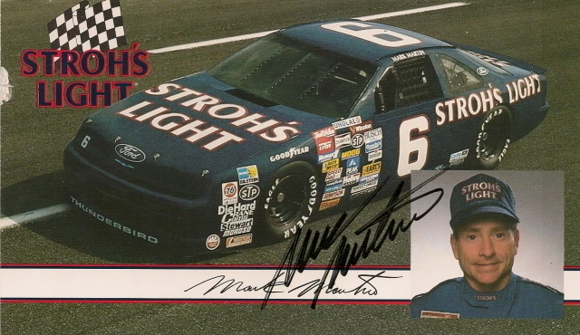 RARO! Foto 8x5 autografiada por Mark Martin 1989 luz de paja #6 Roush Racing Foto 1 de 1