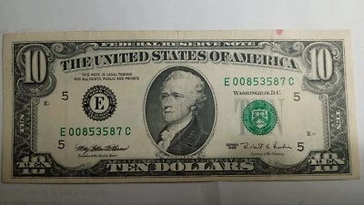 Series 1995 Richmond District 10 Dollar Bill (Crisp About Uncirculated) - Image 1 of 2