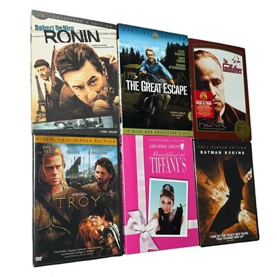 Lot Of 6 SEALED Movies - Batman, Troy, Ronin, The Godfather, Great Escape - Image 1 of 4