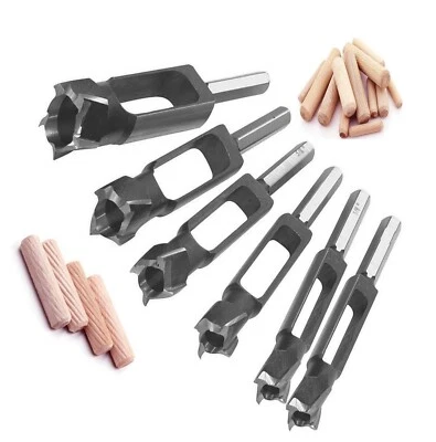 Tenon Dowel Plug Cutter 6Pcs Set 3/8" 1/2" 5/8" 3/4" 7/8" 1" Wood Dowel Marker  - Image 1 of 4