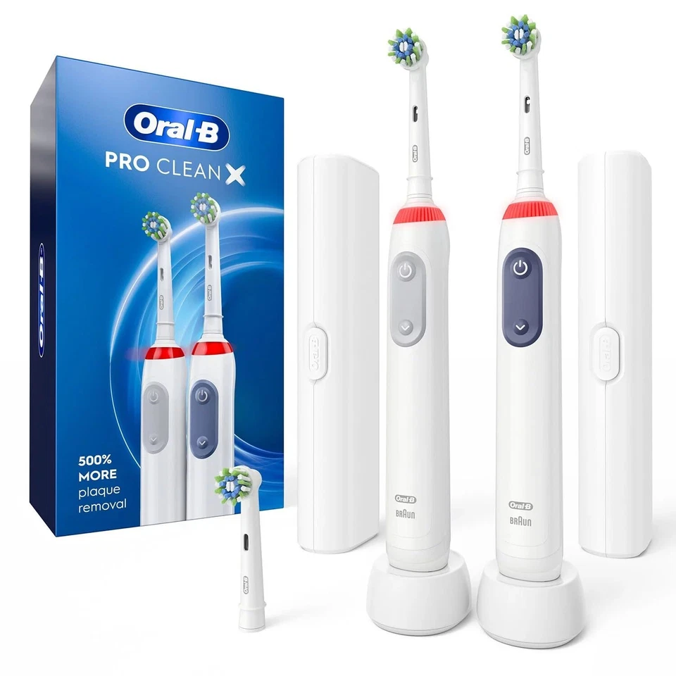 Oral-B Pro Clean Rechargeable Toothbrush (2 Pack + 3 Brush Heads) - Image 1 of 1
