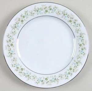 6 salad dessert side PLATES / NORITAKE Savannah china, green pink blue FLOWERS - Picture 1 of 5