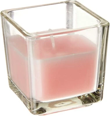 Zest Candle 12-Piece Votive Candles, Light Rose Square Glass - Image 1 of 4