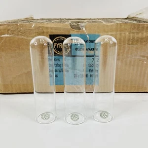 Tubo de ensayo de cultivo Pyrex 9820 25 x 100 mm de colección vidrio de pedernal americano lote de 3 - Imagen 1 de 11