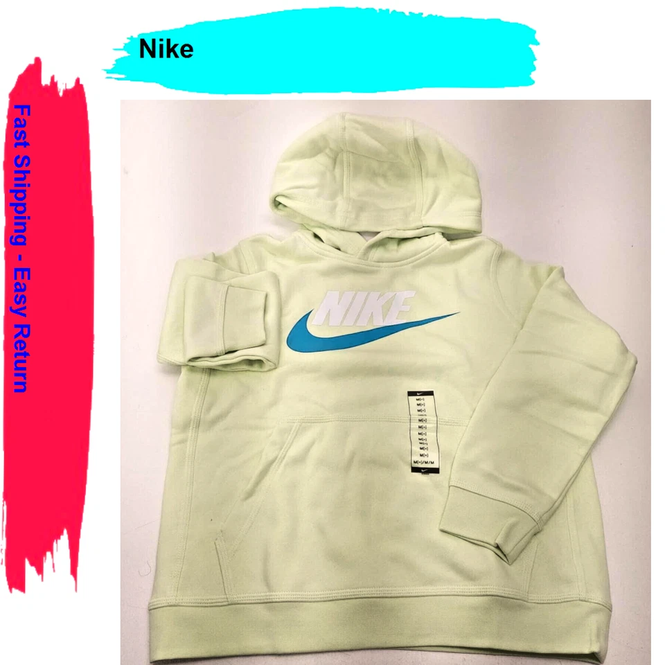 Nike для мальчиков экологичный зеленый пуловер с капюшоном, размер M[+] - Изображение 1 из 1