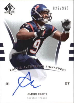 B0364- 2007 SP Authentic #250 Amobi Okoye RC Auto /999 - NM-MT - Image 1 of 2