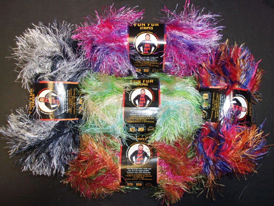 Lion Brand Fun Fur Stripes, 1.5 oz/57 yds (Multiple Color Choice) Sold Per Skein - Image 1 of 1