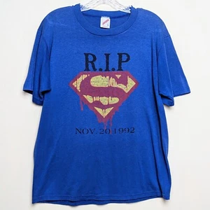 Vintage RIP Superman 1992 Dead Single Stitch Shirt Large - Picture 1 of 8
