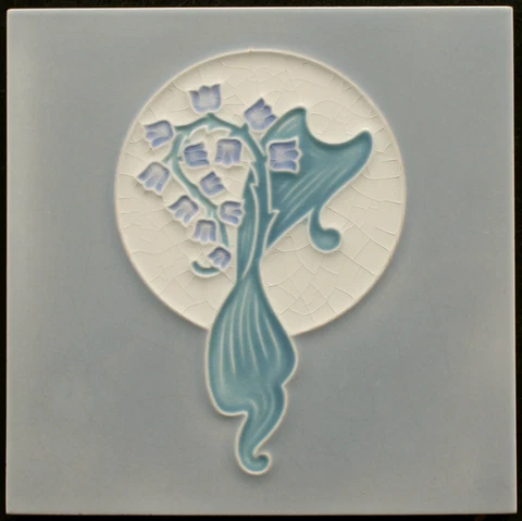 Original Art Nouveau tile C 1900 Gilliot Lily-of-the-valley Cover
