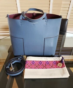 Tory Burch Block T Mini Tote  Blue - Picture 1 of 12