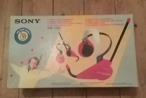 MY FIRST SONY WALKIE TALKIE HEADPHONES ICB-1000 BOXED VINTAGE RETRO - Picture 1 of 11