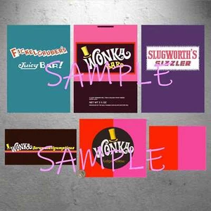 Willy Wonka Réplica Candy Bar Envoltorio Paquete de Variedades de Utilería + Boleto Dorado | 1971 - Imagen 1 de 11