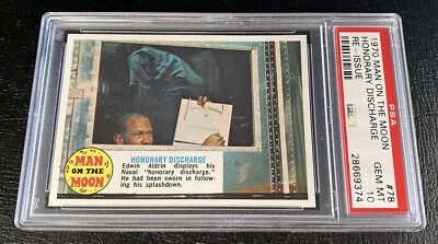 PSA 10 1970 Topps Man On The Moon Reissue Buzz Aldrin Edwin Rookie Card #78 RARE - Image 1 of 3