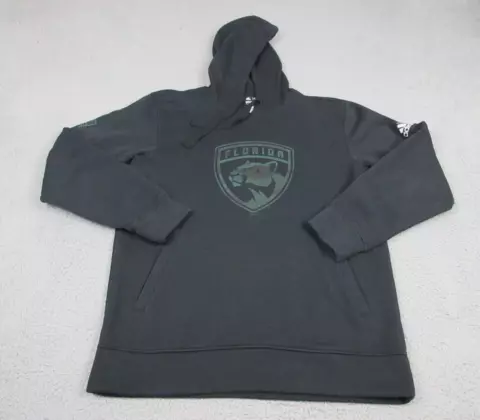 Florida Panthers Sweater Mens Adult Medium Black Hooded NHL Hockey Long Sleeve Cover