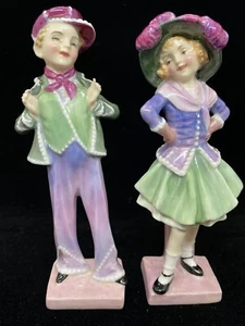 Rare Early Royal Doulton Pearly Boy HN 1547 Pearly Girl HN 1548 Rare Color - Picture 1 of 12