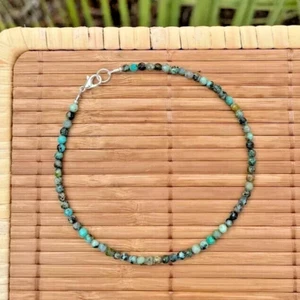 African Turquoise Beads Crystal Anklet Healing Bohemian Women's Healing Jewelry - Picture 1 of 2