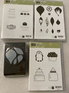 3 Stampin’ Up! Build a Blossom, eat Chocolate,Tag Alongs &1 coordinating Punch - Picture 1 of 11