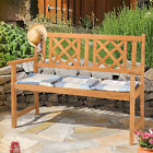GARDEN BENCH CHAIR 2-SEATER WOODEN OUTDOOR PARK SEATING WOOD FURNITURE SEAT