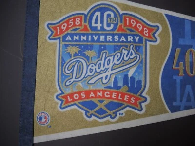 LOS ANGELES DODGERS PENNANT Rare 1998 40 Years In LA VINTAGE MLB FREE SHIPPING - Image 1 of 4