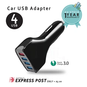 Fast Charge QC3.0 Car Charger 4 USB Ports Power Adapter Cigarette Lighter Socket - Picture 1 of 10