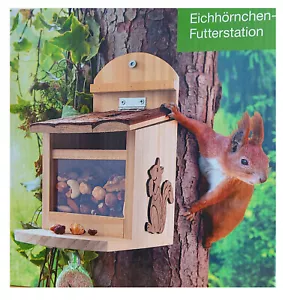 Eichhörnchen Futterhaus Holz zum Aufhängen Eichhörnchenhaus Kobel Futterstation - Bild 1 von 2