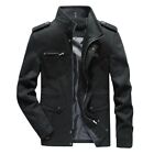 Men's Zipper Stand Collar Jackets Tactical Jackets Outwears Pocket Fall New Coat