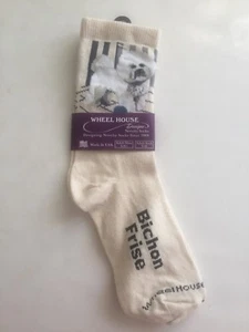 Wheel House Designs Bichon Frise Designer Hunderasse Socken ~Neu mit Etikett~ - Bild 1 von 4