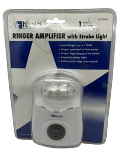 Telephone Ringer Amplifier Strobe Light 120 Db Krown Model K-RA005 New - Zdjęcie 1 z 4