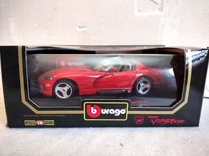 Burago 1992 Dodge Viper RT/10 1:18 Scale Die-Cast Red Open Convertible Car - Picture 1 of 8
