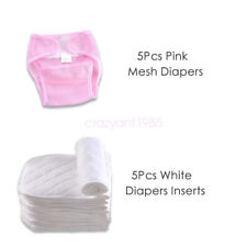 Adjustable Washable 5Pcs Diapers and 5Pcs Soft Insets Cloth Nappies For Baby