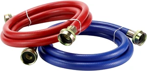 4 FT Rubber Washing Machine Hoses Burst Proof Water Supply Lines New (2 Pack) - Picture 1 of 12
