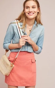 Nuevo con etiquetas Anthropologie $98 Utilitario Bolsillo Frontal Minifalda Talla 6-Envío Rápido - Imagen 1 de 2