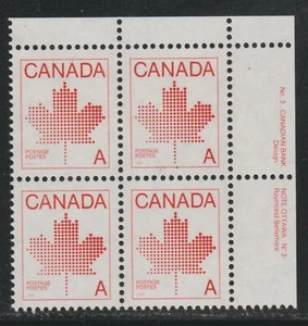 1981 Canada SC# 907ii UR - Non-Denominated "A" Plate 3 Plate Block M-NH # 3039b - Picture 1 of 1