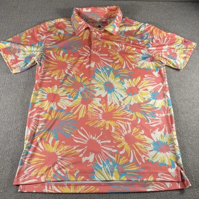 Camisa Polo Chubbies Para Hombre Mediana Coral Floral Golf Rendimiento Tropical Foto 1 de 4