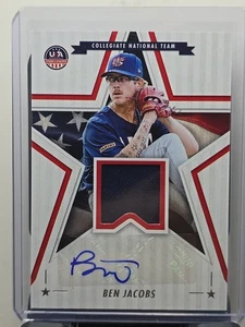 Juego universitario Panini Stars & Stripes 2025 reliquia usada auto BEN JACOBS #SSM-BJ - Imagen 1 de 6