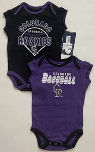 MLB Colorado Rockies Baby Mädchen 2-teiliges Bodys Set lila/schwarz Größe 6/9 Monate - Bild 1 von 7